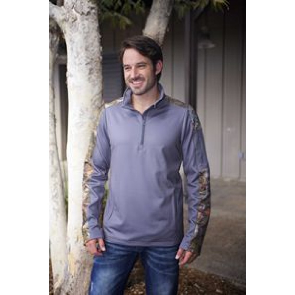 Logo Imprinted 1/4 Zip Sweatshirt with Partial Licence Kings Camo Contrast Logo Imprinted 1/4 Zip Sweatshirt with Partial Licence Kings Camo Contrast