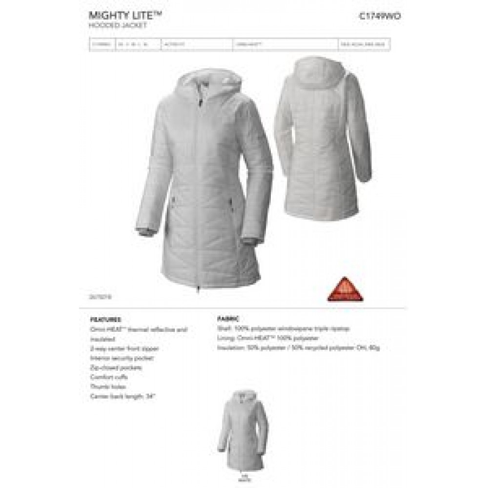 Columbia Women's Mighty Lite Hooded Full Zip Jacket-Blank Custom Embroidered Columbia Women's Mighty Lite Hooded Full Zip Jacket-Blank Custom Embroidered