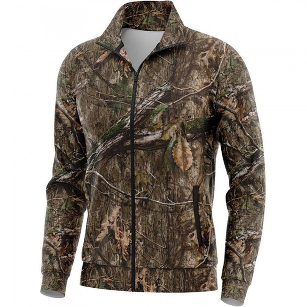 Mossy Oak Men's 8.2 Oz. Polar Fleece Track Jacket With Pocket Custom Embroidered Mossy Oak Men's 8.2 Oz. Polar Fleece Track Jacket With Pocket Custom Embroidered