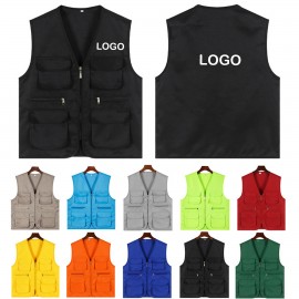 Outdoor Utility Vest with Pockets Custom Embroidered