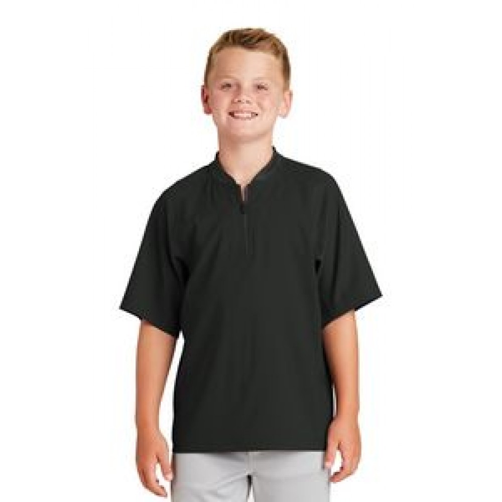 New Era® Youth Cage Short Sleeve 1/4 Zip Jacket Custom Printed New Era® Youth Cage Short Sleeve 1/4 Zip Jacket Custom Printed