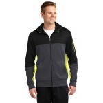 Logo Imprinted Sport-Tek Men's Tech Fleece Colorblock Full-Zip Hooded Jacket