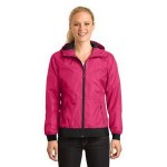 Sport-Tek Ladies Embossed Hooded Wind Jacket Custom Embroidered