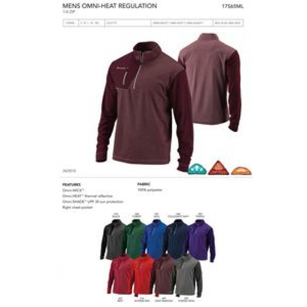 Logo Imprinted Columbia Men's Omni-Heat Regulation 1/4 Zip Pullover - Blank Logo Imprinted Columbia Men's Omni-Heat Regulation 1/4 Zip Pullover - Blank