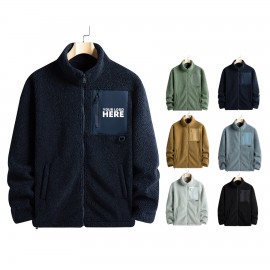 Custom Embroidered Winter Outwear Thick Warm Fleece Jacket