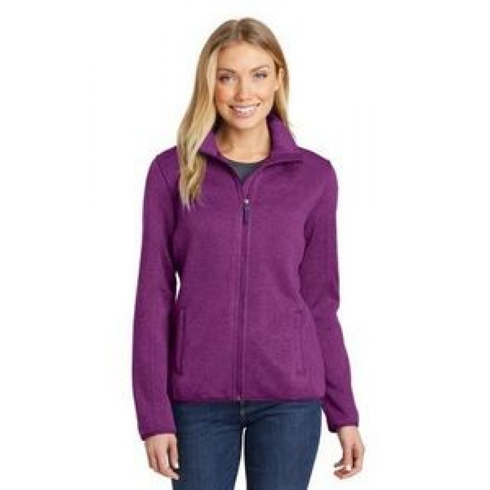 Port Authority Ladies' Sweater Fleece Jacket Custom Printed Port Authority Ladies' Sweater Fleece Jacket Custom Printed