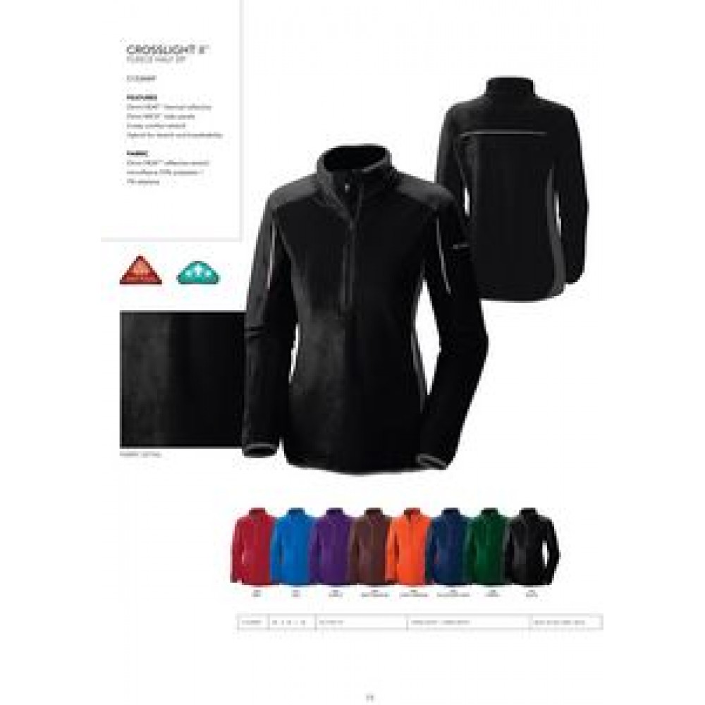 Columbia Women's Crosslight II Fleece 1/2 Zip Pullover - Blank Logo Imprinted Columbia Women's Crosslight II Fleece 1/2 Zip Pullover - Blank Logo Imprinted