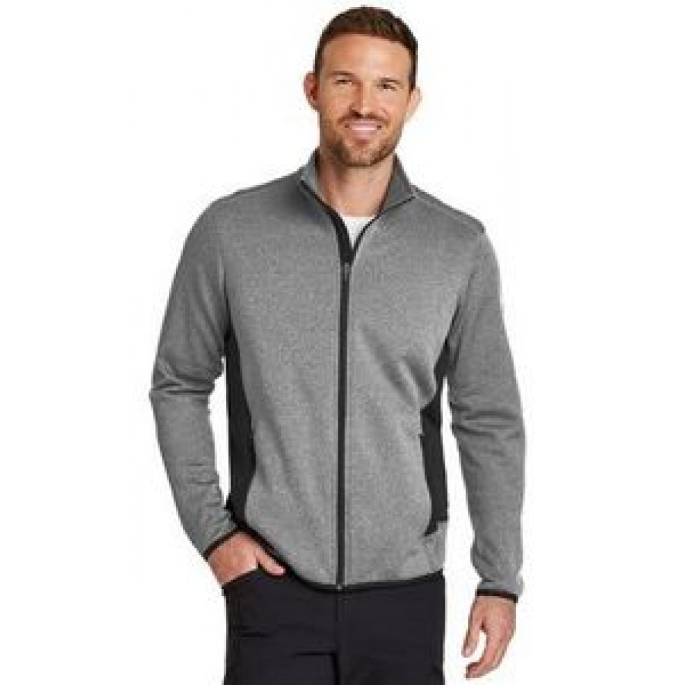 Eddie Bauer Men's Full-Zip Heather Stretch Fleece Jacket Custom Embroidered Eddie Bauer Men's Full-Zip Heather Stretch Fleece Jacket Custom Embroidered