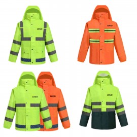 Reflective Safety Raincoat Set Custom Embroidered  Reflective Safety Raincoat Set Custom Embroidered