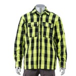 High Visibility Buffalo Plaid Quilt-Lined Flannel Safety Shirt Jacket Custom Embroidered