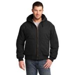 Logo Imprinted Cornerstone Washed Duck Cloth Insulated Hooded Work Jacket