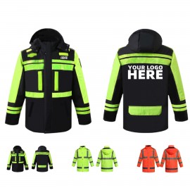 Fleece Lined Thick Reflective Safety Jacket Logo Imprinted