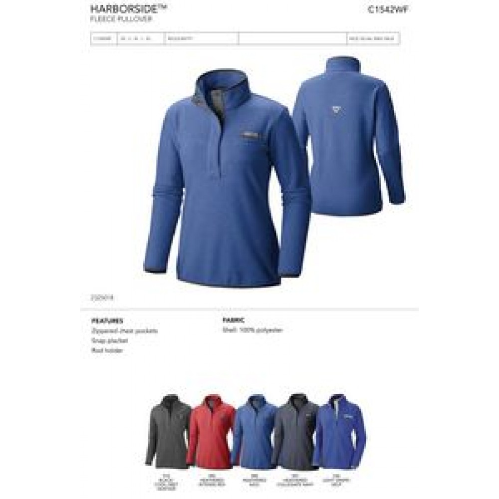 Columbia Women's Harborside Fleece 1/2 Zip Pullover - Blank Logo Imprinted Columbia Women's Harborside Fleece 1/2 Zip Pullover - Blank Logo Imprinted
