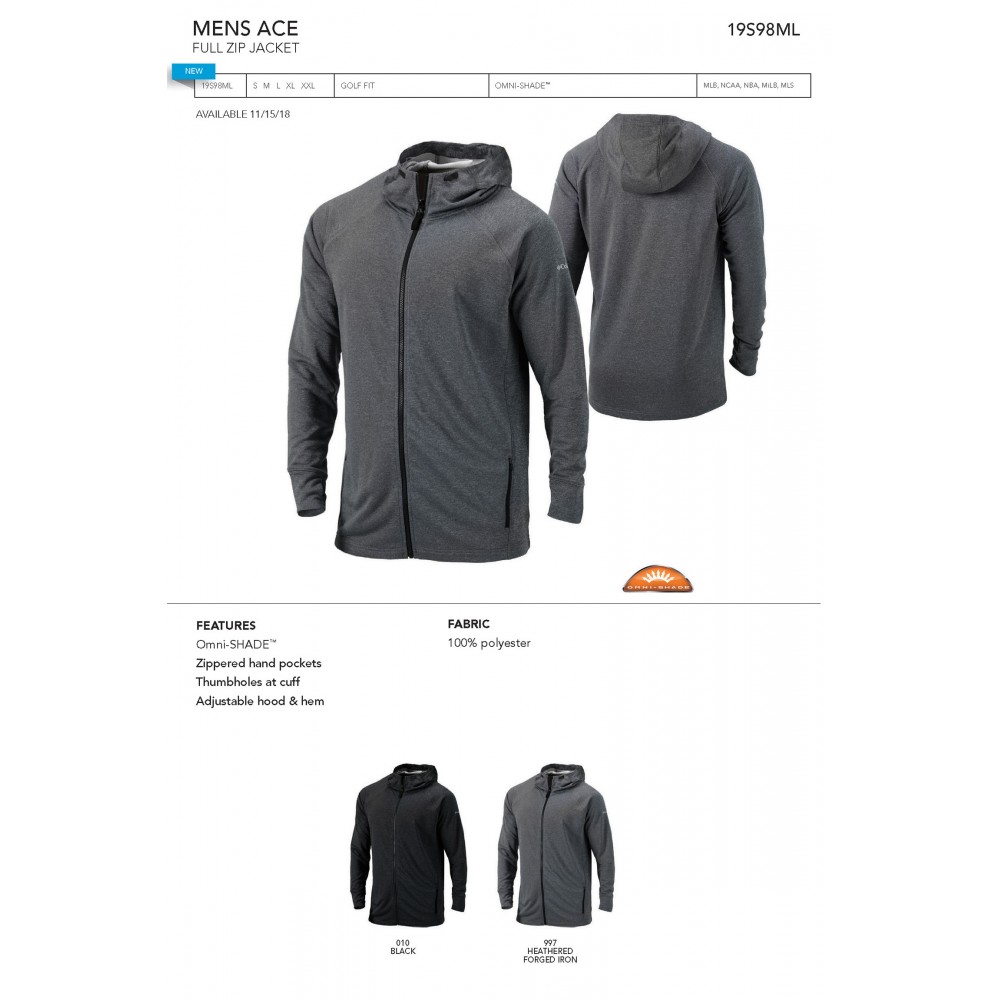 Custom Printed Columbia Men's Ace Full Zip Jacket-Blank Custom Printed Columbia Men's Ace Full Zip Jacket-Blank