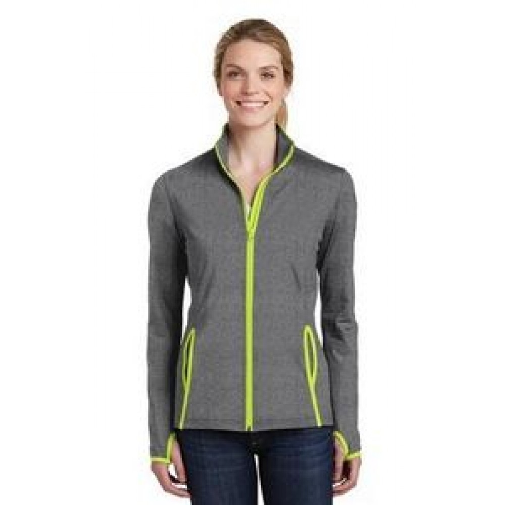 Custom Embroidered Sport-Tek Ladies' Sport-Wick Stretch Contrast Full-Zip Jacket Custom Embroidered Sport-Tek Ladies' Sport-Wick Stretch Contrast Full-Zip Jacket