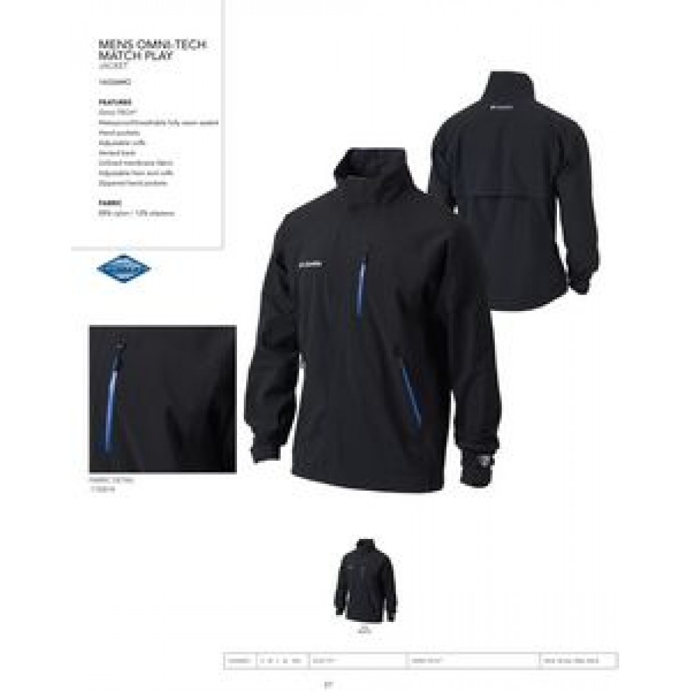 Custom Embroidered Columbia Men's Omni-TECH Match Play Full Zip Jacket - Blank Custom Embroidered Columbia Men's Omni-TECH Match Play Full Zip Jacket - Blank