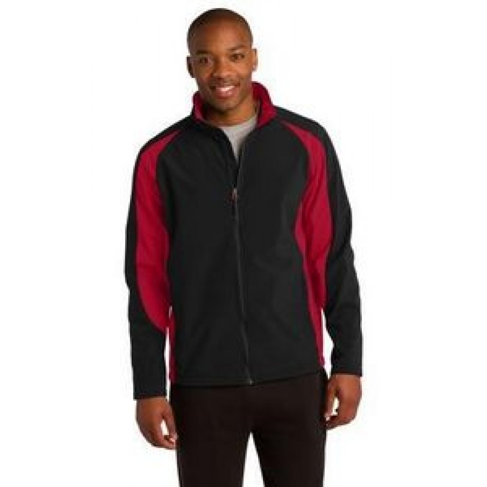 Sport-Tek® Colorblock Soft Shell Jacket Custom Printed Sport-Tek® Colorblock Soft Shell Jacket Custom Printed
