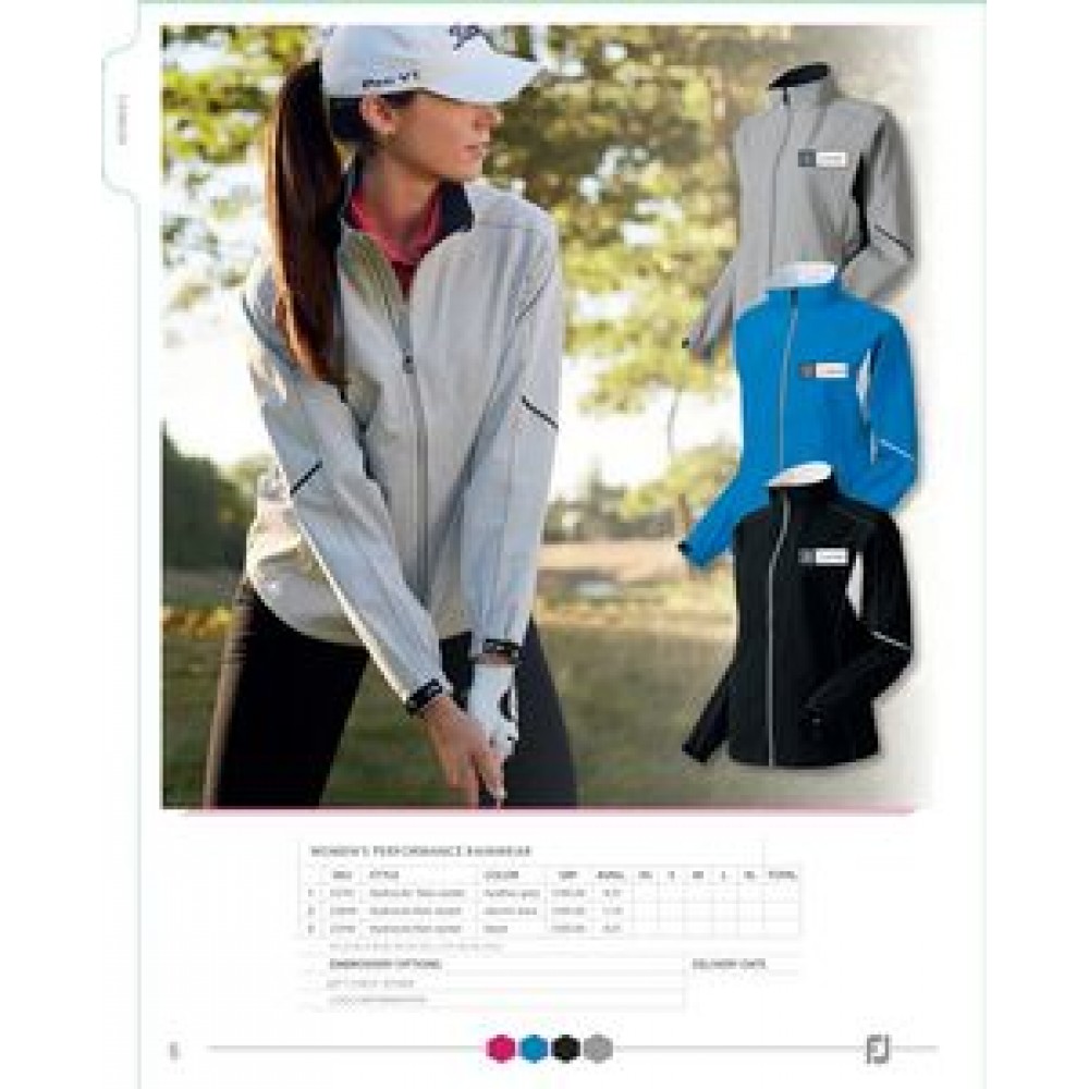 Logo Imprinted FootJoy HydroLite Women's Perf. Rain Jacket Full Zip-Blank Logo Imprinted FootJoy HydroLite Women's Perf. Rain Jacket Full Zip-Blank