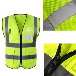 Custom Embroidered Reflective Safety Vests High Visibility Mesh Construction Vest