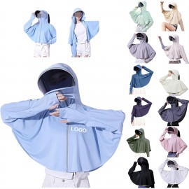 Anti UV Long Sleeve Hooded Shawl Custom Printed  Anti UV Long Sleeve Hooded Shawl Custom Printed