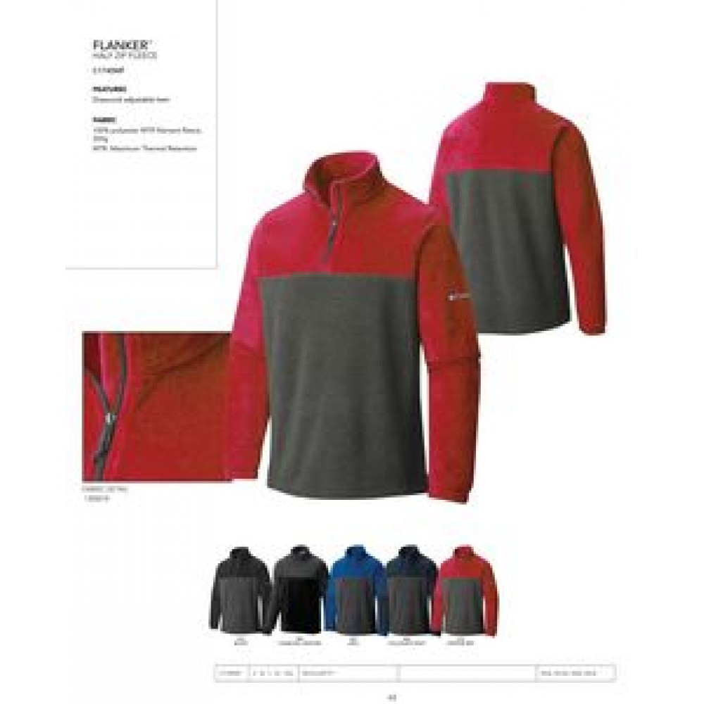 Custom Embroidered Columbia Flanker 1/4 Zip Fleece Colorblock Jacket -Blank Custom Embroidered Columbia Flanker 1/4 Zip Fleece Colorblock Jacket -Blank