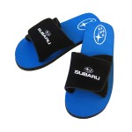 Branded Slide Sandals with Adjustable Suede Straps