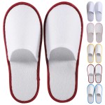 Logo Printed Disposable Plush Hotel Slippers