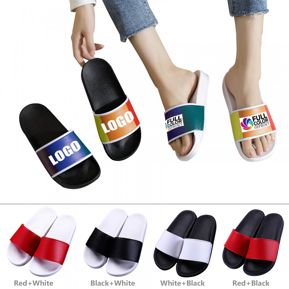 Logo Printed Dual Color Universal Slipper Sandals