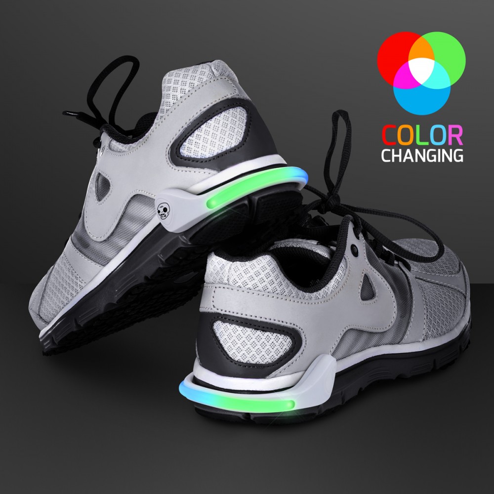 Logo Printed Flashing Multicolor Shoe Heel Light for Night Safety - Overseas Print Logo Printed Flashing Multicolor Shoe Heel Light for Night Safety - Overseas Print