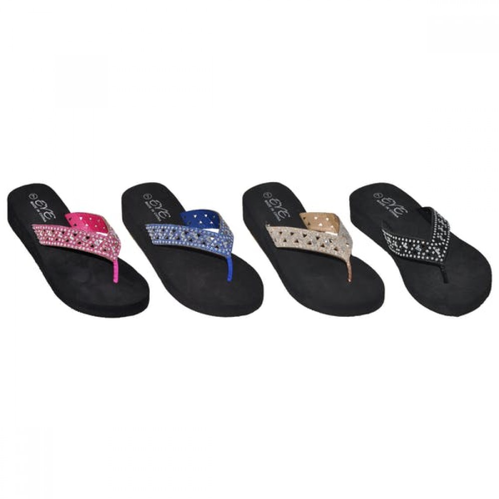 Branded Ladies EVA Sandals With Rhinestone Trim Branded Ladies EVA Sandals With Rhinestone Trim