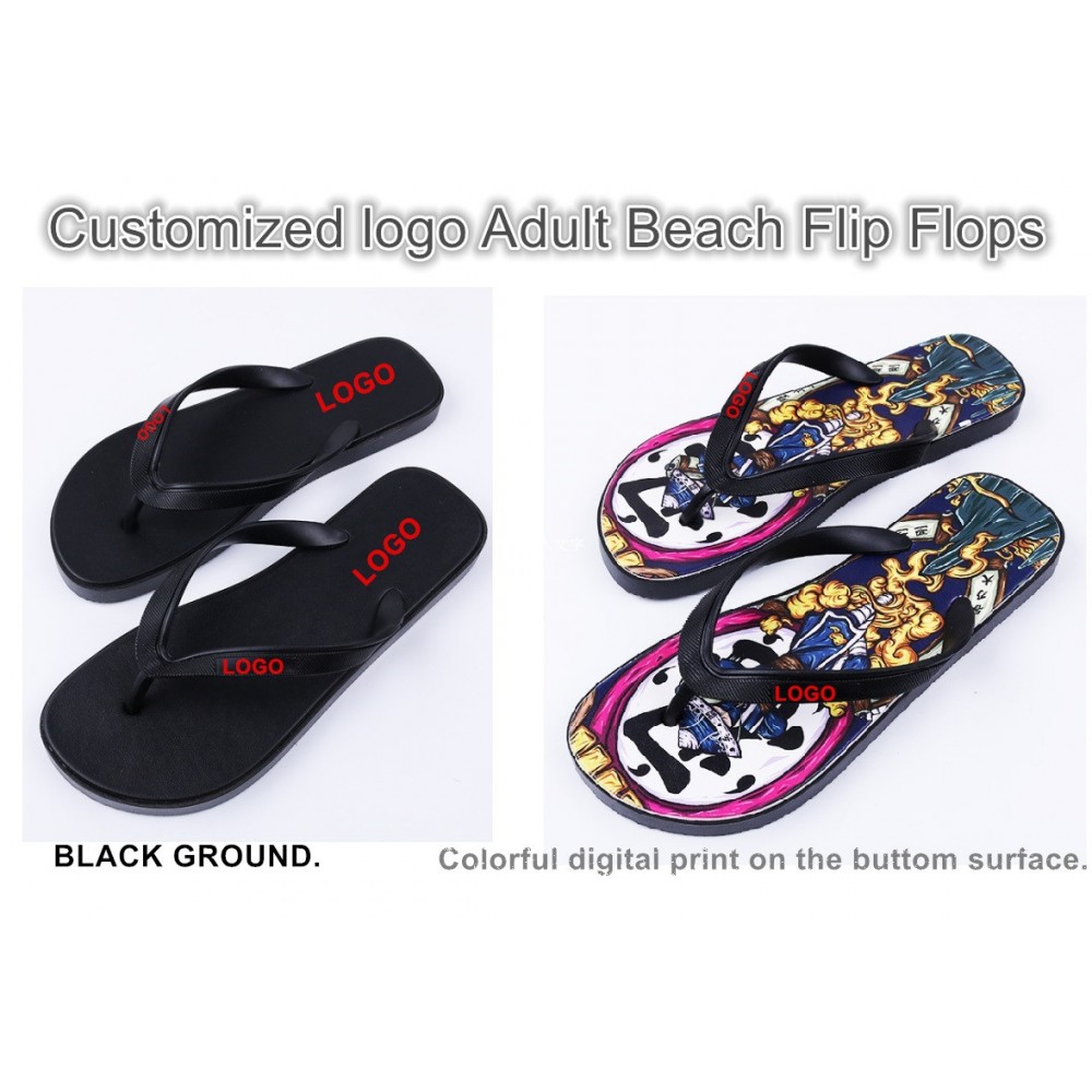 Adult Colorful Beach Flip Flops Custom Imprinted