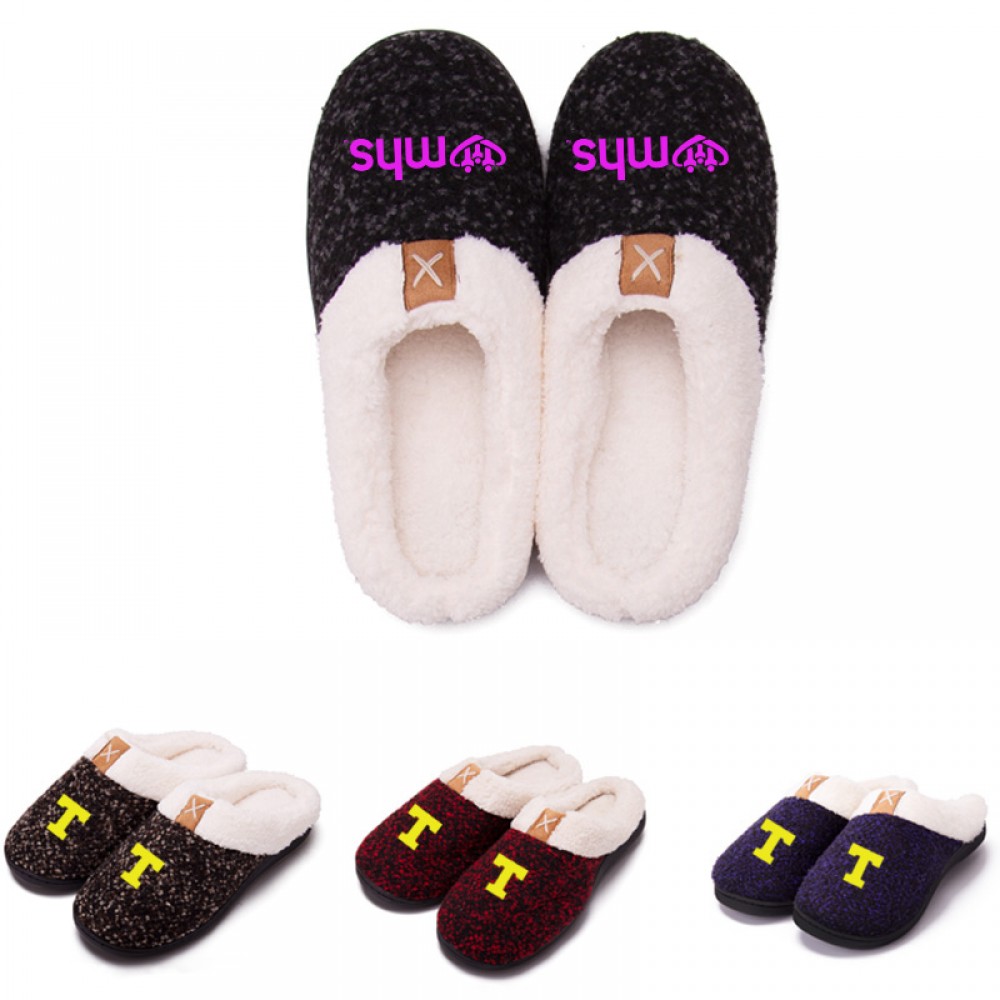 Wool-Like House shoes Fleece Slipper Custom Imprinted Wool-Like House shoes Fleece Slipper Custom Imprinted