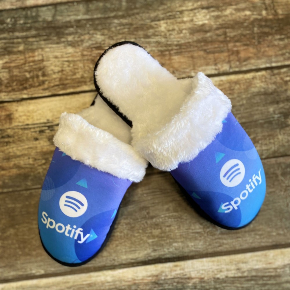 Branded Custom Printed Fuzzy Slippers Branded Custom Printed Fuzzy Slippers