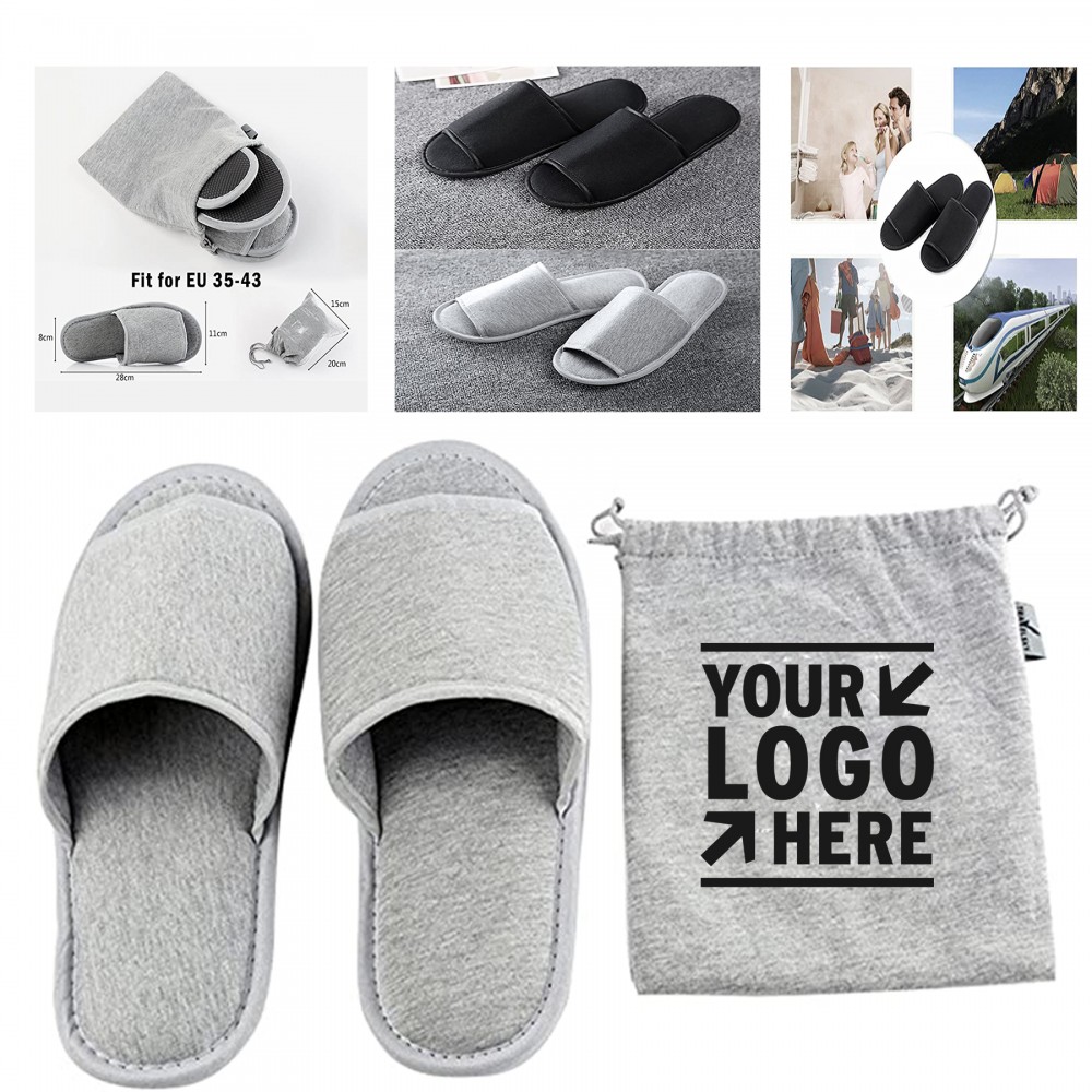Portable Slippers with Storage Bag Branded