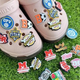 Logo Printed 2D Custom-Molded Clog Shoe Charms  Logo Printed 2D Custom-Molded Clog Shoe Charms