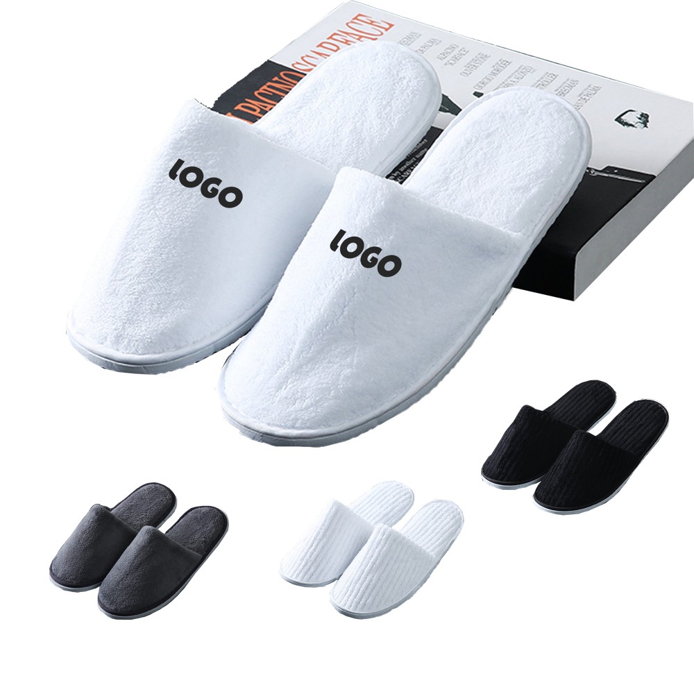 Logo Printed Disposable Hotel Slippers Logo Printed Disposable Hotel Slippers