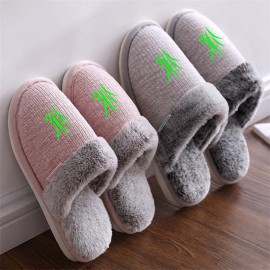 Logo Printed Woman Men Indoor Slippers