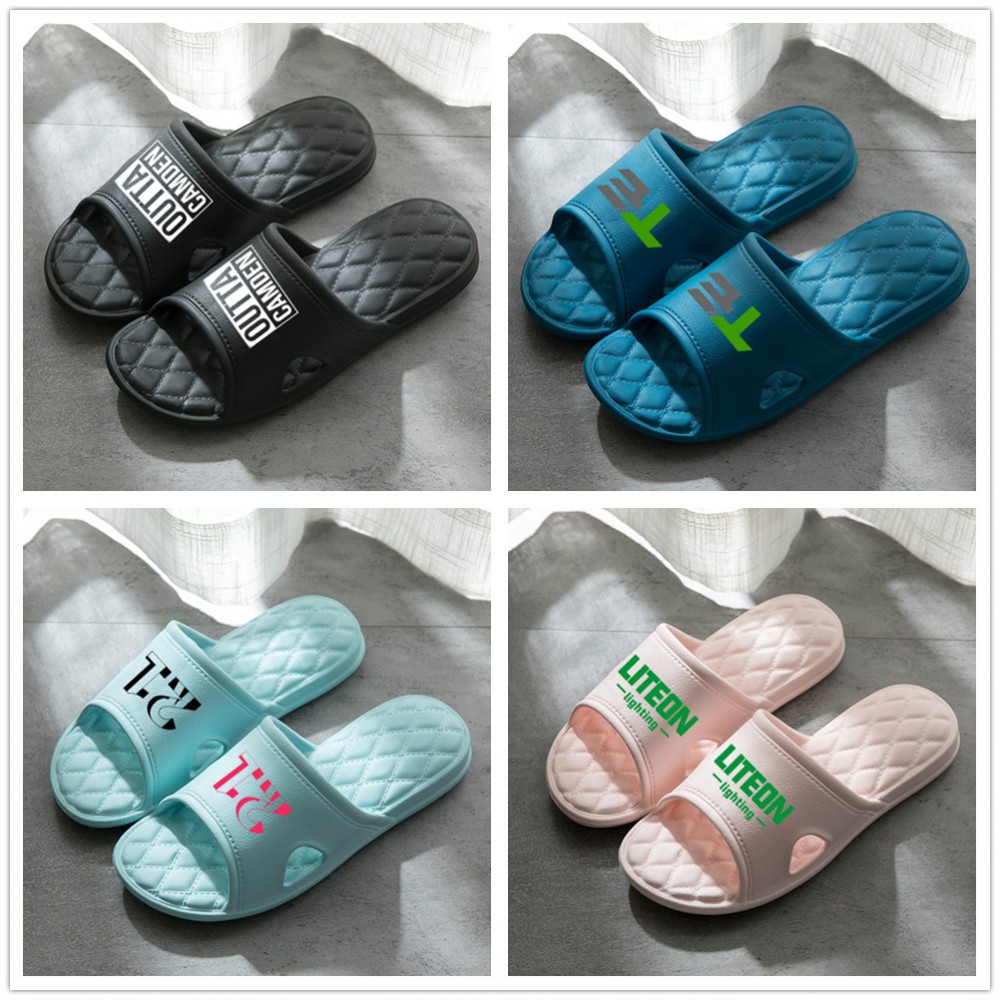 Custom Imprinted Summer Non Slip Soft Sole Open Toe Slippers Custom Imprinted Summer Non Slip Soft Sole Open Toe Slippers