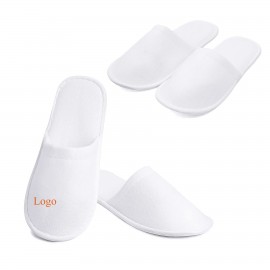 Logo Printed Hotel White Non-Slip Disposable Slippers Fluffy spa Slippers  Logo Printed Hotel White Non-Slip Disposable Slippers Fluffy spa Slippers