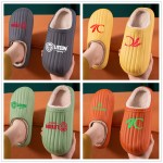 Custom Imprinted Striped Anti Slip Soft EVA Waterproof Plush Shoes