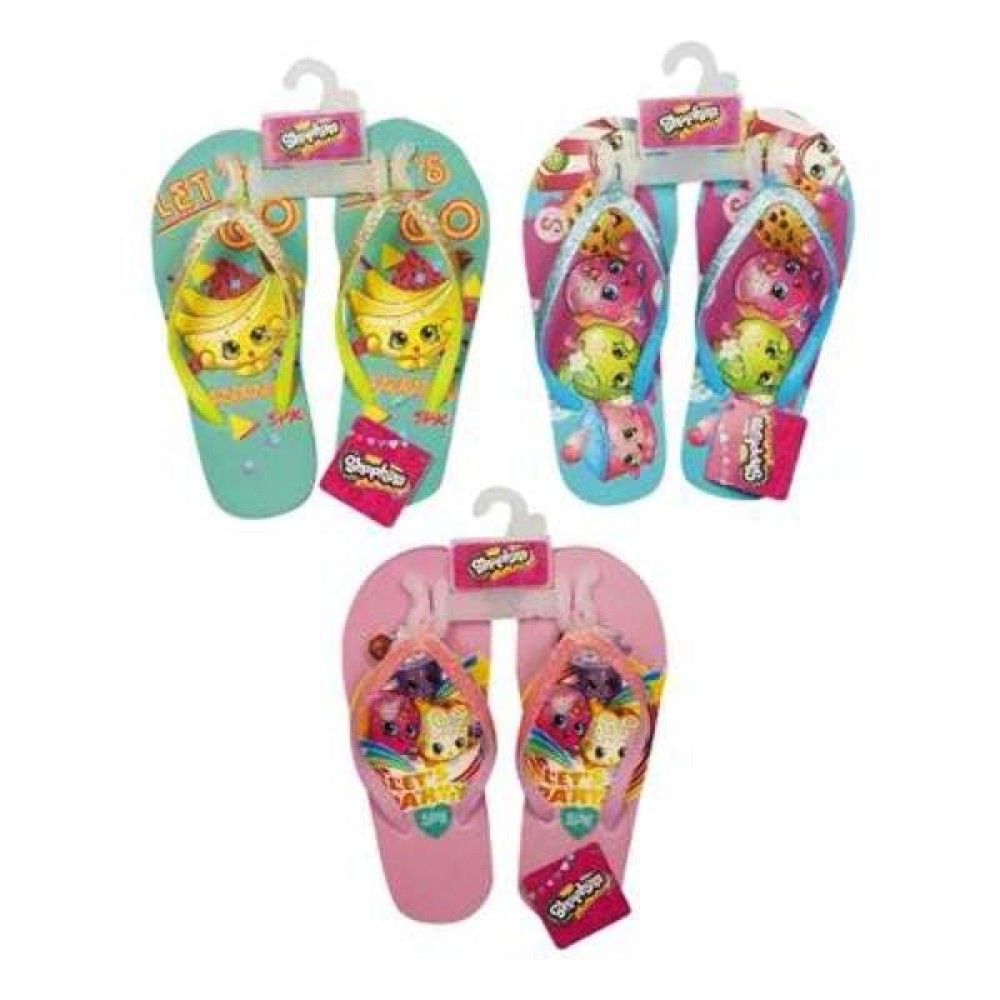 Logo Printed Flip Flops 11-3 Shopkins Spark Logo Printed Flip Flops 11-3 Shopkins Spark
