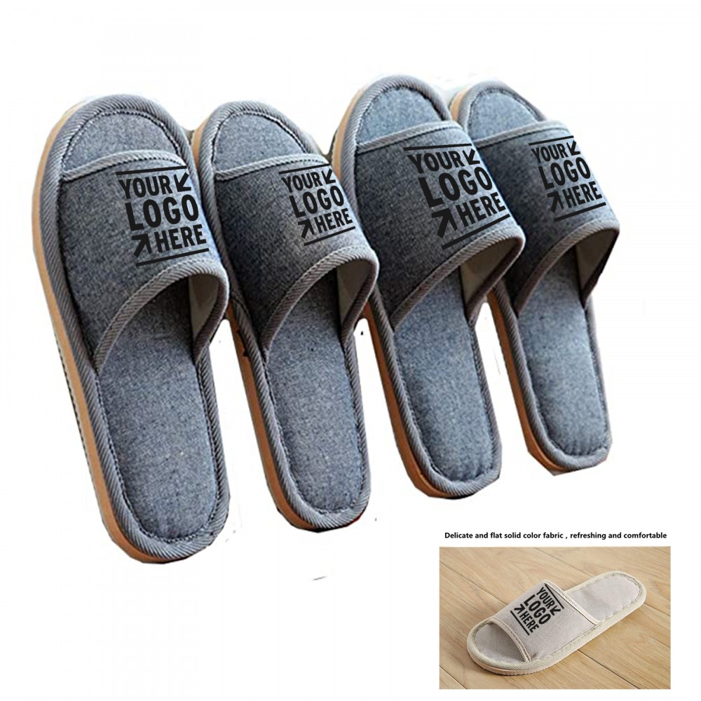 Branded Open Toe Breathable Slippers