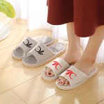 Custom Imprinted Linen Open Toe Slippers