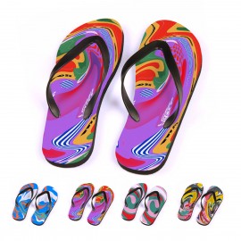 Branded Full Color Adult Beach Flip Flops