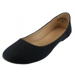 Women Microsuede Ballerina Shoes - Black - 5-10 Branded