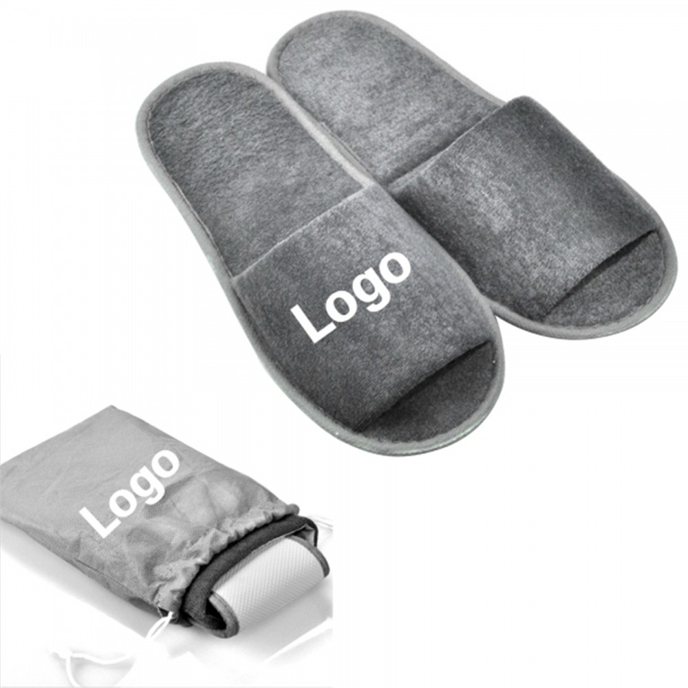 Foldable Disposable Slippers with Pouch Custom Imprinted