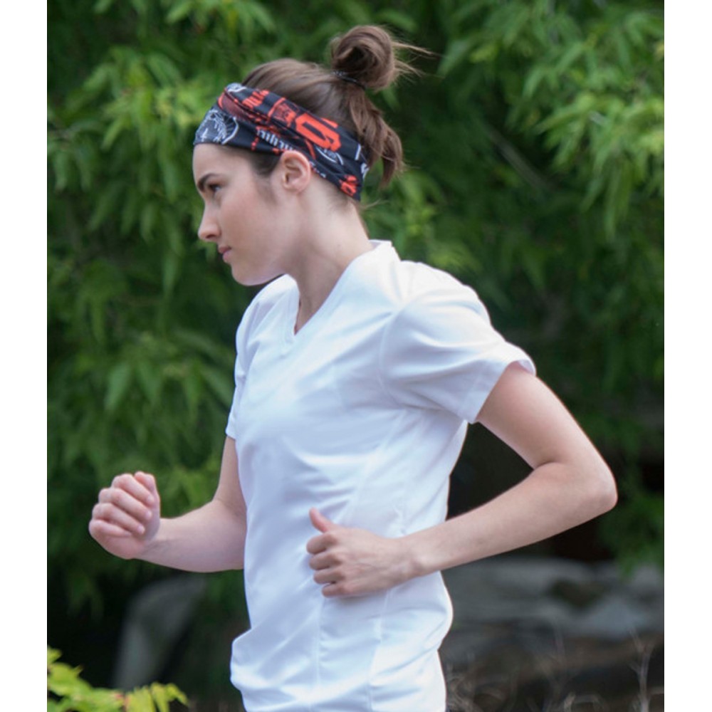Women'S V Neck Running Shirt Short Sleeves With Full Color Imprint Custom Printed