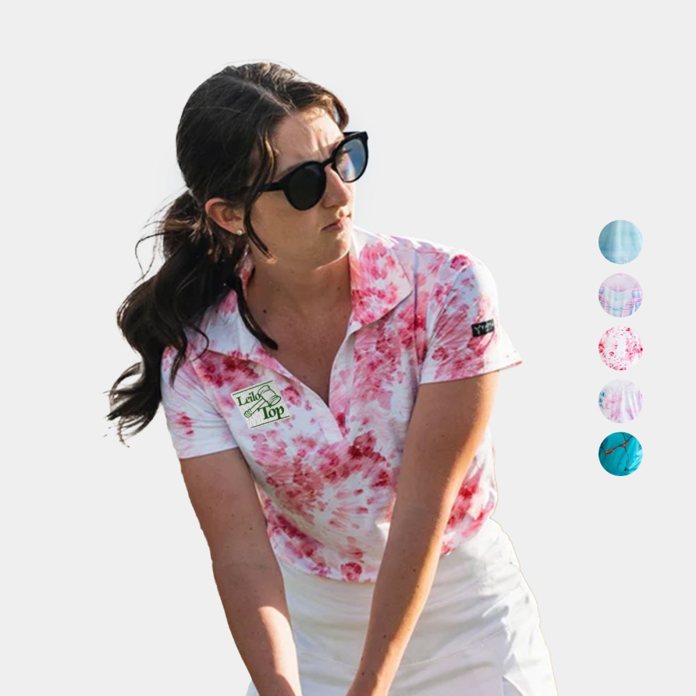 Custom Printed YATTA Golf - Summer Ice women's Moisture Wicking non iron Golf Polo Shirts Custom Printed YATTA Golf - Summer Ice women's Moisture Wicking non iron Golf Polo Shirts