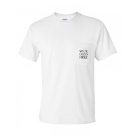 Custom Embroidered Gildan Ultra Cotton Pocket White T-Shirt