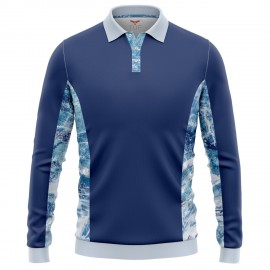 Custom Embroidered Realtree Men's 100% rPET Polyester Relaxed Pique Polo Long Sleeve Shirt, UPF 30+  Custom Embroidered Realtree Men